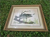 James c. HAberman 1968 Fish Print