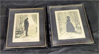 VTG George & Washington Silhoutte Framed Art
