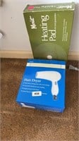 Heating pad/ hair dryer