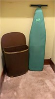 Ironing board and laundry hamper