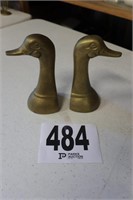 Brass Duck Head Book Ends (B1)