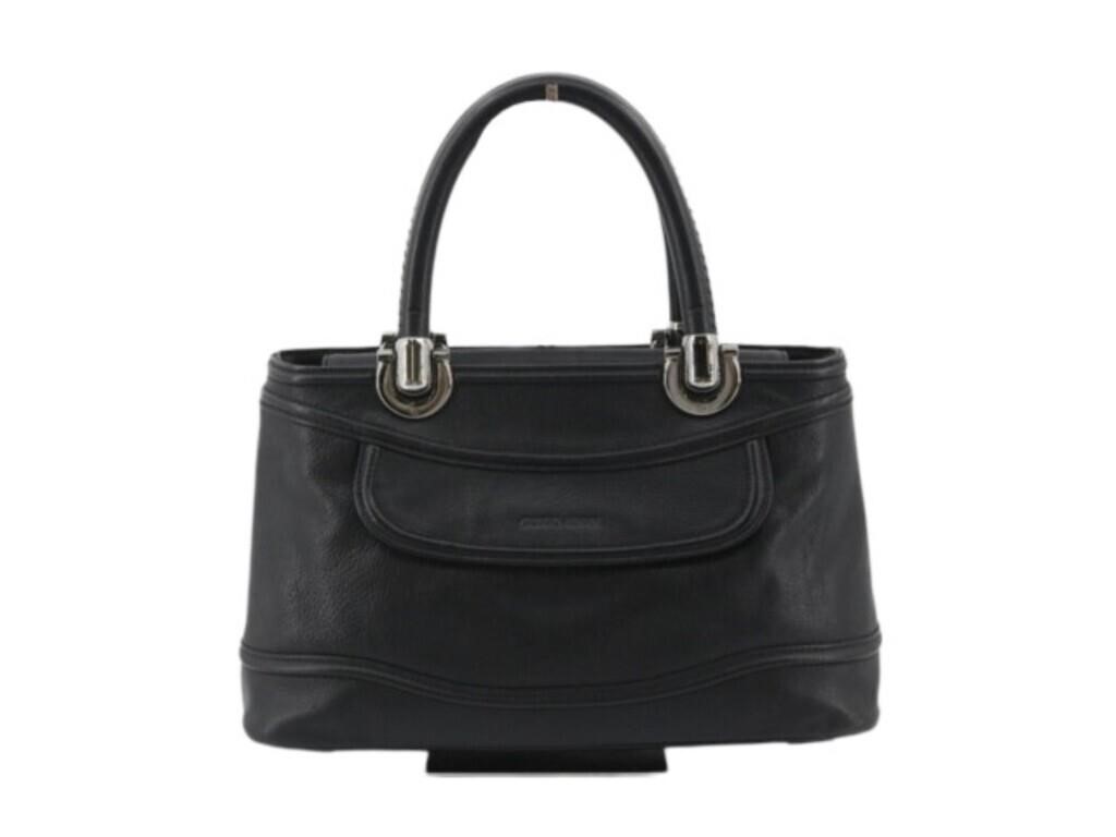 ARMANI Black Leather Designer Hand Bag