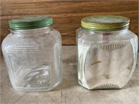 2 glass flour containers