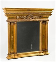 CARVED GILTWOOD OVERMANTLE MIRROR
