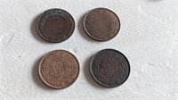4 1900's Canada Large Cents E