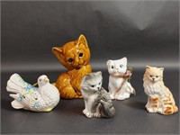 Porcelain Cat Figurines, Dove Scent Pomander