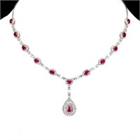 Natural Pigeon Blood Red Ruby Necklace