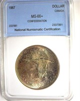 1967 Dollar NNC MS66+ Confederation