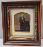 Antique Hand Tinted Tintype Photo & Frame