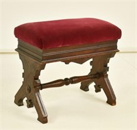 19th C. Eastlake Walnut Footstool / Sewing Box