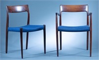 8 Danish Modern Niels Moller 77 side chairs.