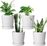 Brajttt Flower Pots,6 Inch Succulent Pots set of 4