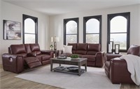 Ashley Alessandro PWR REC Leather Sofa & Love Seat