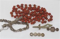 Two Chinese bracelets & brooches