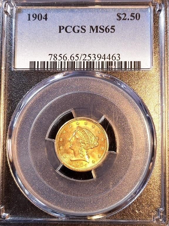 1904 $2.50 Gold Liberty - MS65 PCGS Gem