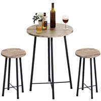 VECELO 3 Piece Sets, Round Bistro Table and