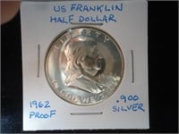 1962 Proof, Franklin half dollar