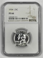 1954 Washington Silver Quarter Proof NGC PF66