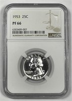 1953 Washington Silver Quarter Proof NGC PF66