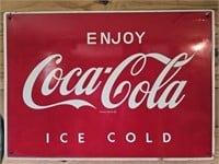Vintage enjoy Coca-Cola metal sign