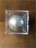 Giants silver baseball in case see photos