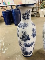 Victorian Cobalt Blue Painted Porcelain Vase