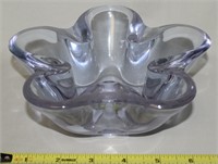 Tiffin Twilight Blue Neodymium Glass 5 Petal Bowl