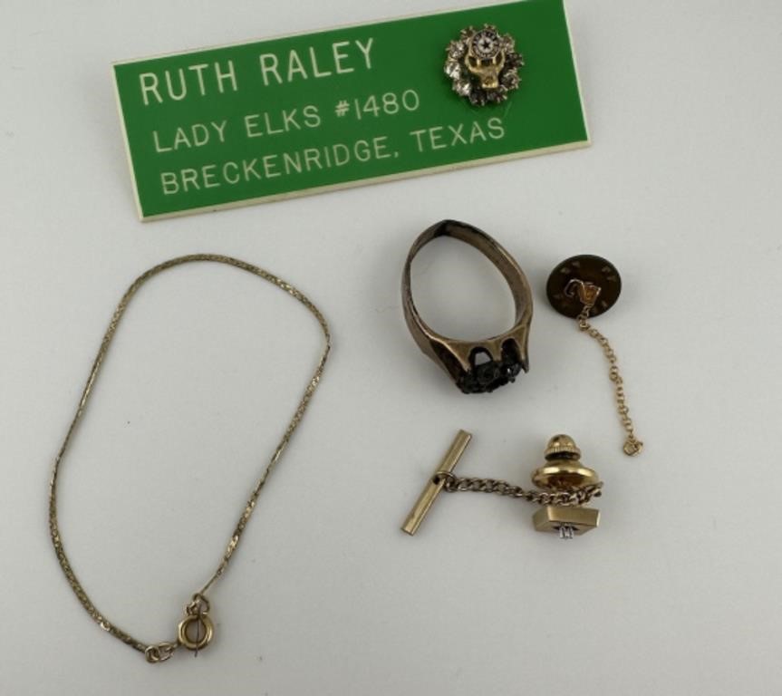 Gold Scrap and Lady Elks Badge/Pin