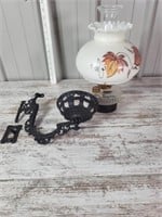 Antique oil lamp and wall mount