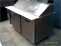 Two Door Stainless Prep Table On Casters