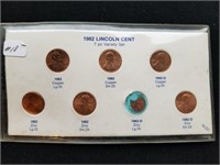 1982 Lincoln Head Cent Variety Set