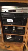 Stereo components which include, VCR, Sanyo DVD