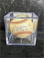 Maury Wills Signed Baseball "MVP NL ‘62"