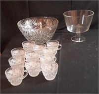 Foot Serving Bowl, Punch Bowl w/ 11 Cups