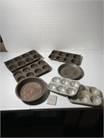 Vintage Baking Tins Pans Muffin Pans