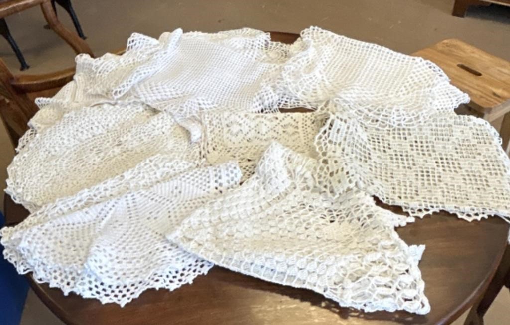 Handmade Crocheted Doilies, Runners