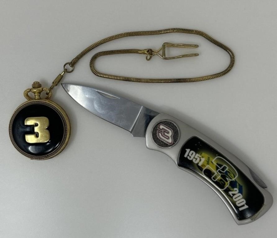 Dale Earnhardt Pocket Watch and Knife