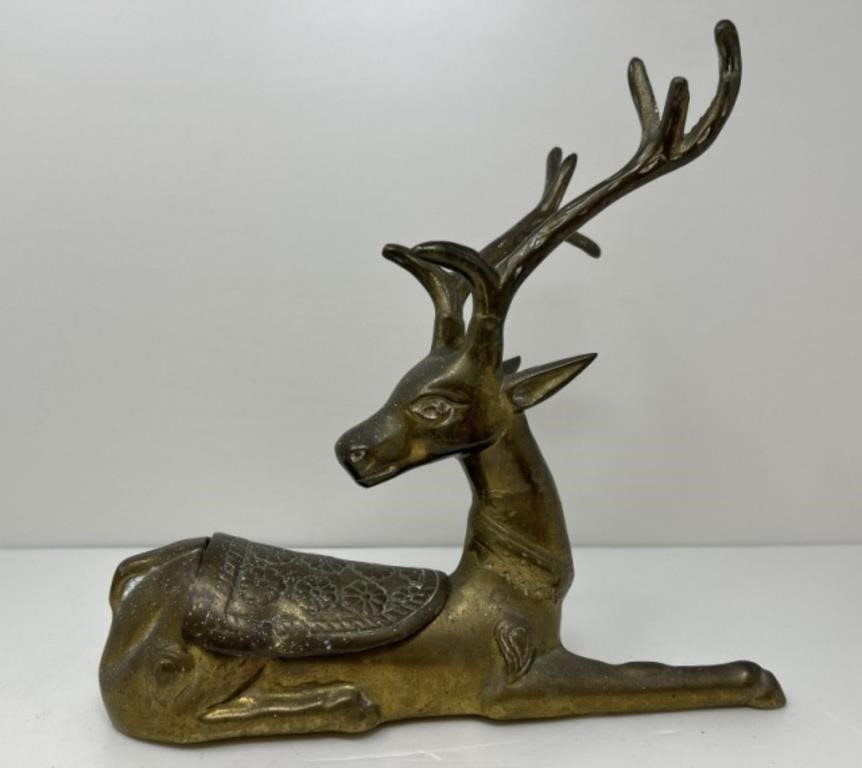 Brass Deer Trinket Box with Lid