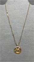 14K Gold Necklace, 13.73g, Marked 14KP
