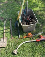 Yard Tools, tree saw, grass hog, etc.