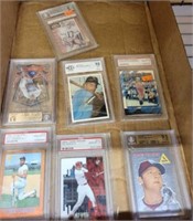 TRAY OF GRADED SPORTS CARDS