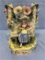 Majolica Seated Lady