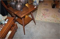 Oak Twist Leg Lamp Table