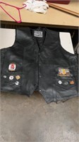 Leather motorcycle vest