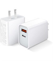 ( New ) 2-Pack Fast Charging Block, Upgraded 20W