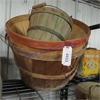 Bushel baskets, small buckets(wood)