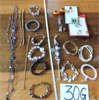 Costume Jewelry Necklace, Bracelet Earring Lot