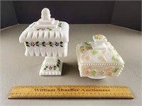 2ct HP Westmoreland Milk Glass Candy Dishes