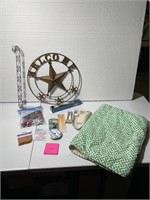 MISC LOT OF ITEMS CRAFTS ART WELCOME SIGN