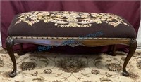 antique embroidered bench